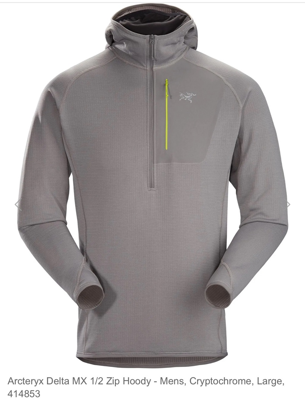 Arcteryx Delta MX 1/2 Zip Hoody - Mens, Cryptochrome, Large,
414853